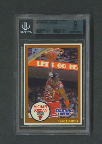 Michael Jordan 1990 Starting lineup card Beckett 9  