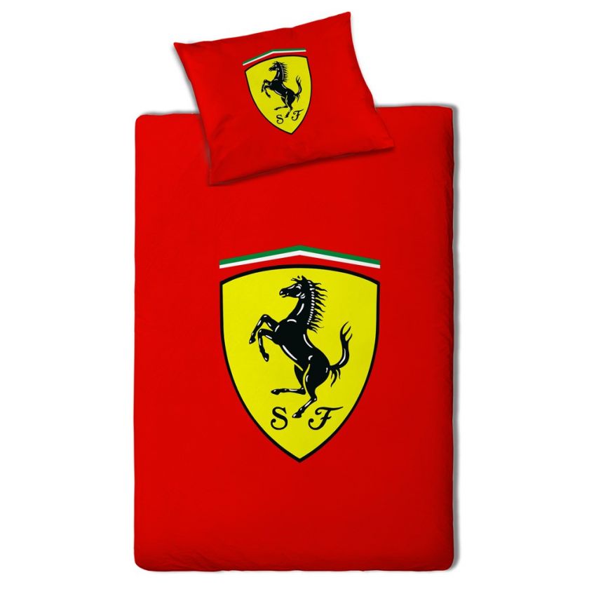 FERRARI BADGE DUVET COVER NEW 100% OFFICIAL DOONA QUILT BEDDING 