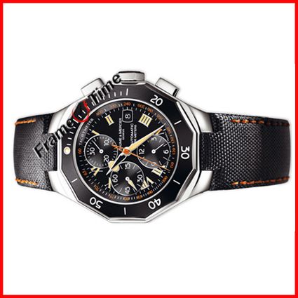 Baume & Mercier Riviera 8797 Automatic Orange Black Chronograph Watch 