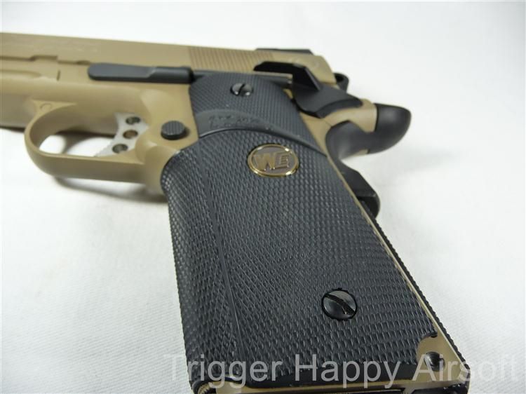 TSD WE Colt 1911 FULL METAL Desert Tan Tactical Gas Pistol 6mm Handgun 