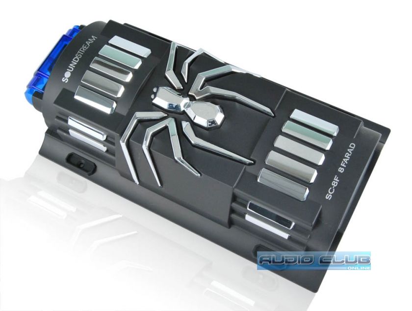 SOUNDSTREAM SC 8F 8 FARAD POWER DIGITAL HYBRID CAPACITOR LED VOLTAGE 