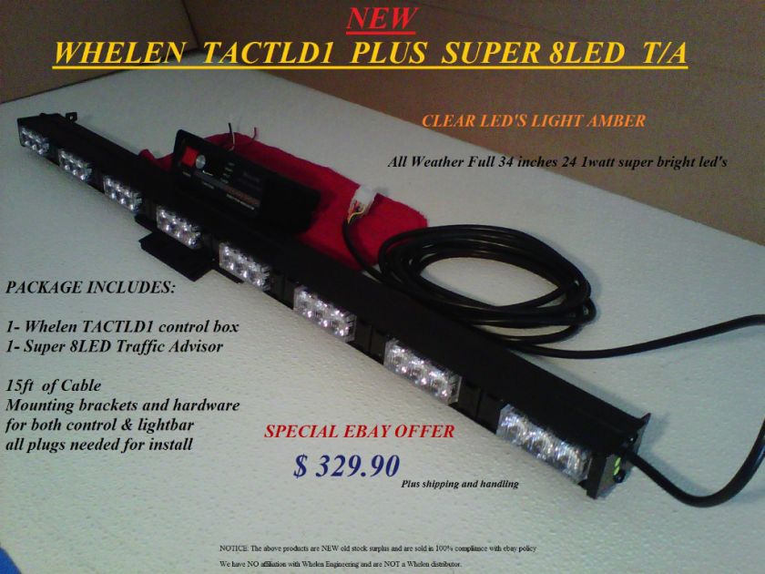 NEW WHELEN TACTLD1 & NEW 8LED ARROW STICK LIGHTBAR  