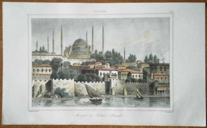 1840 print SULTAN AHMED MOSQUE (BLUE MOSQUE) ISTANBUL 1  