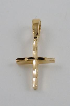 CHILDRENS / INFANT 18K GOLD EP CROSS CRUCIFIX PENDANT  