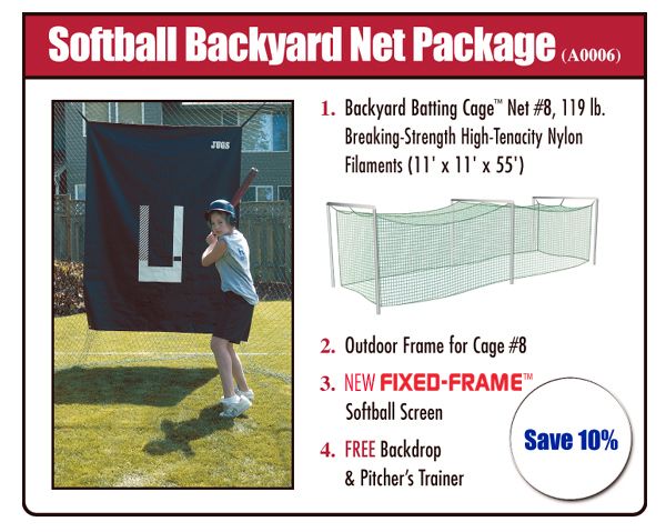 JUGS A0006 Softballl Backyard Net Package  