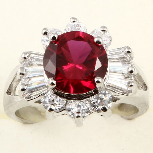 FABULOUS OVAL 7mm RED RUBY *A069* PARTY RING  