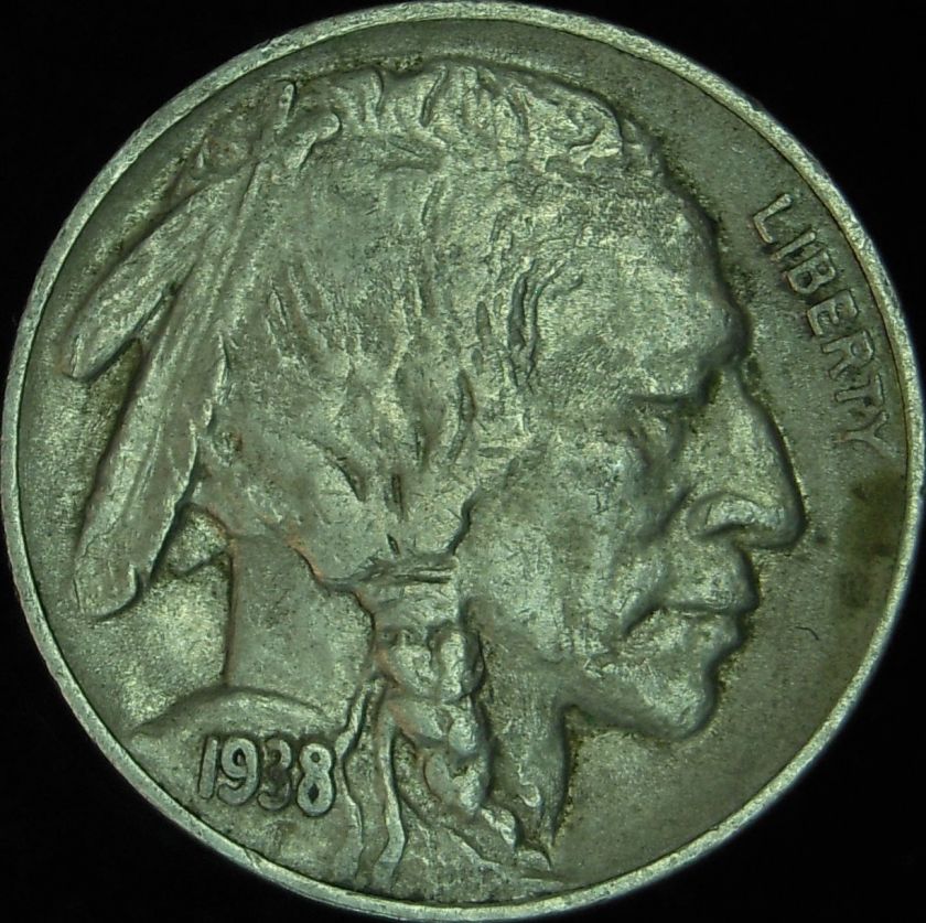 1938 D AU Buffalo Nickel     