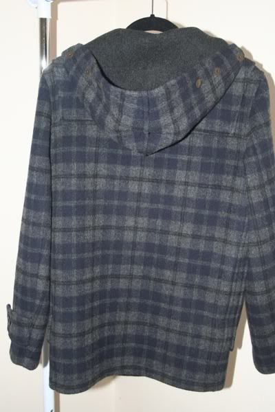 NWOT J. Crew Gloverall Wood Toggle Duffle Wool Plaid Coat Size 30 