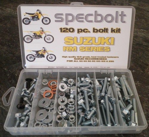   120 piece Bolt Kit Suzuki RM 60 65 80 85 125 250 plastic engine frame