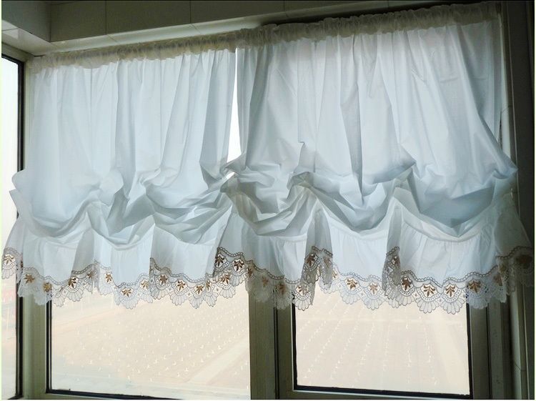   double color Water soluble lace Adjustable BAlloon Shade Curtain