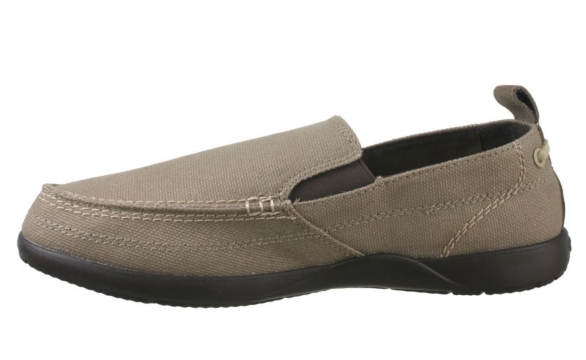 Crocs Mens Shoes Walu Khaki Espresso Canvas Slip On 11270  