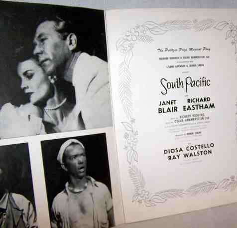 SOUTH PACIFIC Play Program JANET BLAIR Richard Eastham  