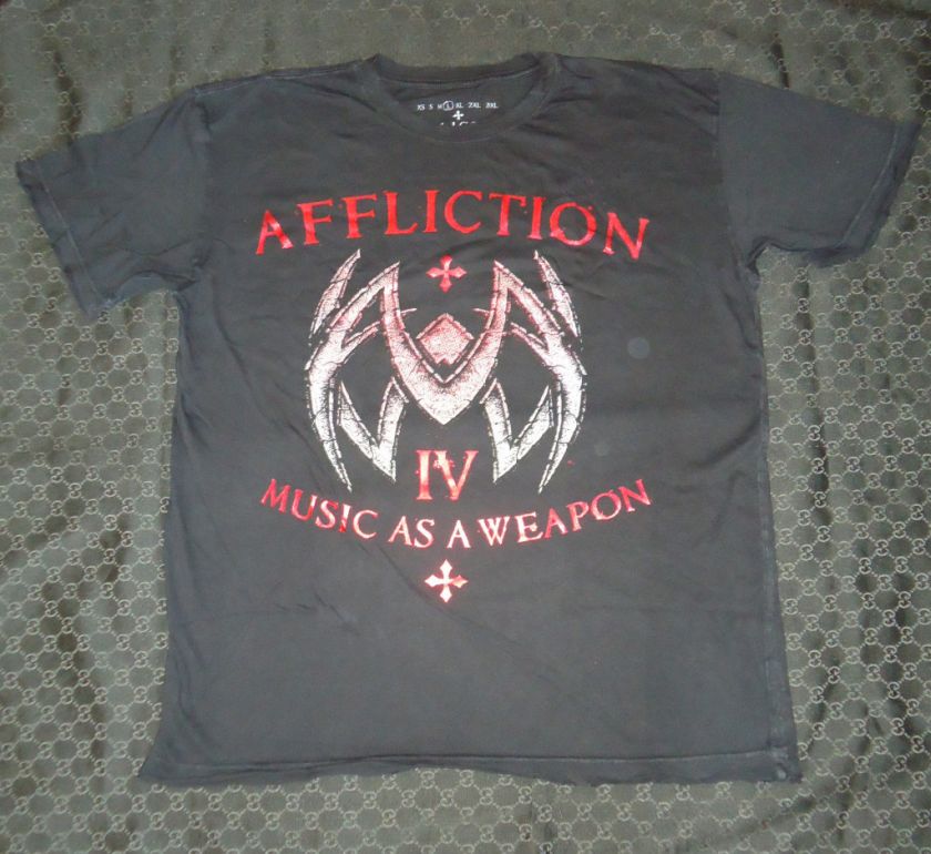 Affliction T shirt Black Size Large  