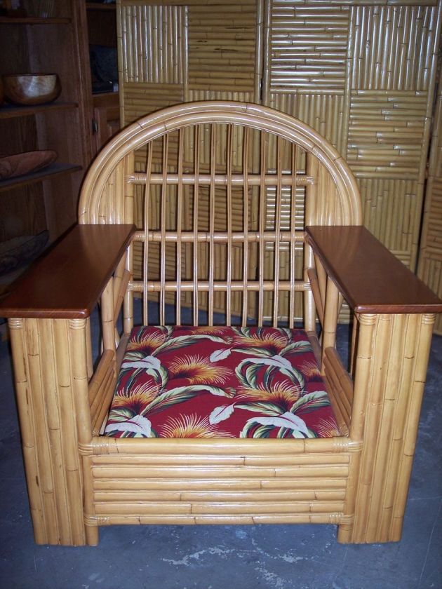 Hawaiian Vintage Style Rattan Waikiki Arm Chair  