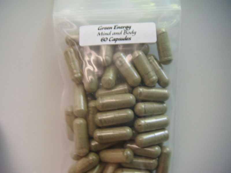 60 Energy,Capsules,Wheat Grass,Alfalfa,Ginkgo,spirulina  