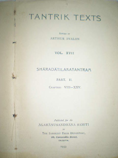 TANTRIK TEXTS VOL17 TANTRA TANTRIC 1933 RARE BOOK india  