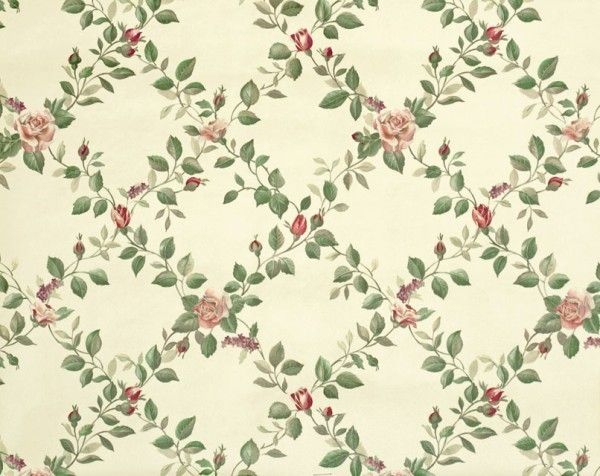 Dainty Vining Rose Trellis Wallpaper Double Rolls  