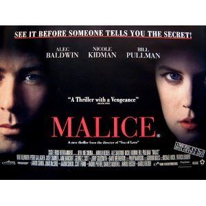 MALICE mini movie poster NICOLE KIDMAN, ALEC BALDWIN  