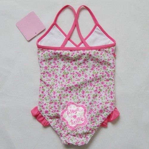 NWT Floral Flower/ Polka Dot One Piece Girls Swimsuit 4 Styles SZ 2T 