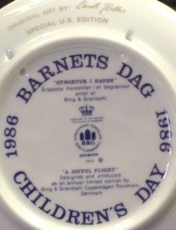 Royal Copenhagen A Joyful Flight Childrens Day Plate  