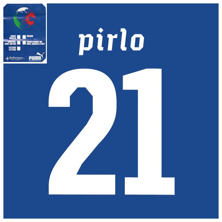 PIRLO 21 ITALIA PUMA 2010 PERSONALIZZAZIONE X MAGLIA  