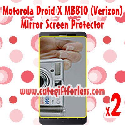 TWO Mirror Screen Protector Motorola Droid X MB810  