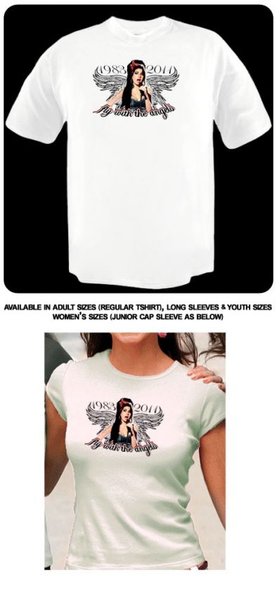 rip AMY rehab WINEHOUSE fly to angels TSHIRT any size  