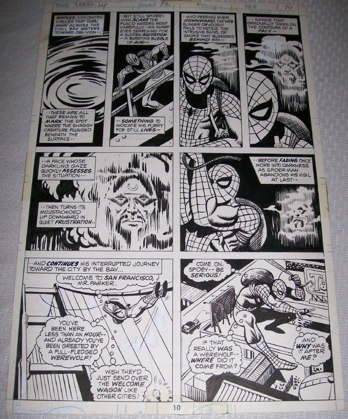   PAGE 10 ORIGINAL ART ROSS ANDRU DON PERLIN SPIDER MAN WEREWOLF  