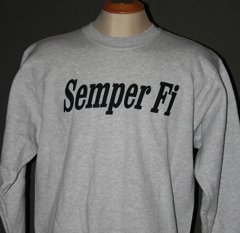 US MARINE CORPS SWEATSHIRT Semper Fi ASH HEATHER NEW  