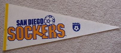 VINTAGE NASL SAN DIEGO SOCKERS SOCCER PENNANT UNSOLD  