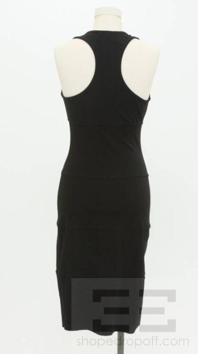 DVF Diane Von Furstenburg Black Knit Racerback Dress Size 6  