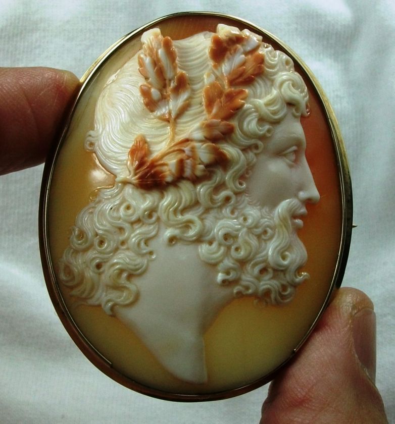 OUTSTANDING MUSEUM QUALITY VICTORIAN CAMEO BROOCH OF ZEUS 1850 LAYAWAY 