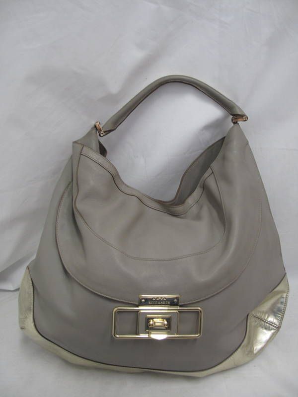 Anya Hindmarch Gray/Gold Bottom COOPER Leather Large Bag W/Gold 