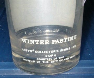 Arbys   1978 Glass   Currier and Ives   Winter Pastime  