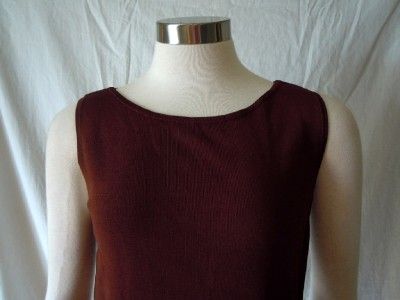 CITY SILK STRETCH BROWN TWIN SET / SWEATER SET SIZE SMALL  