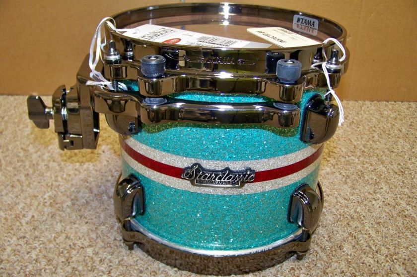   Starclassic Bubinga 8 Mounted Tom/Shattered Turquoise Tri Color/New