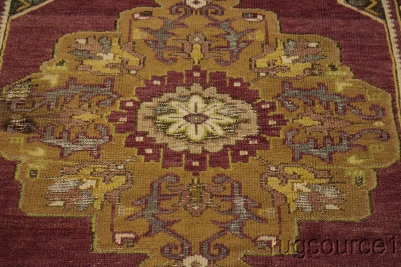   OLD ANTIQUE 4X7 KAYSERI OUSHAK TURKISH ORIENTAL AREA RUG WOOL CARPET