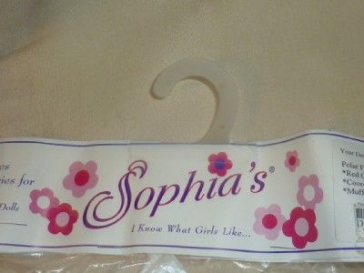 Sophias Red Coat Hat Muff to fit 18 Dolls   fits the American Girl 