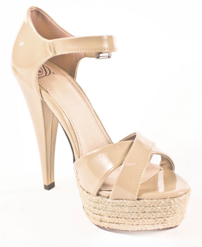 Aulani Delicious Criss Cross Strap Espadrille Platform High Heel 