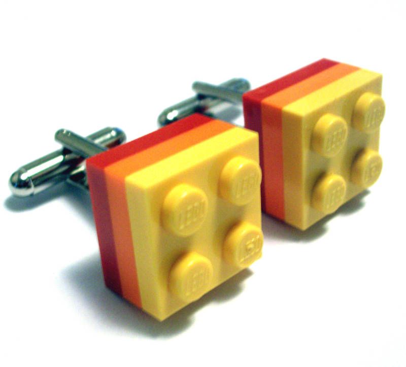 Autumn Leaves LEGO Tile CUFFLINKS Guy Gift Men Retro  