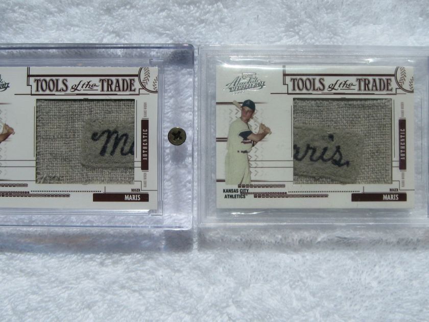 2005 Playoff Absolute TOTT Roger Maris Game Used Jumbo Laundry Tag 