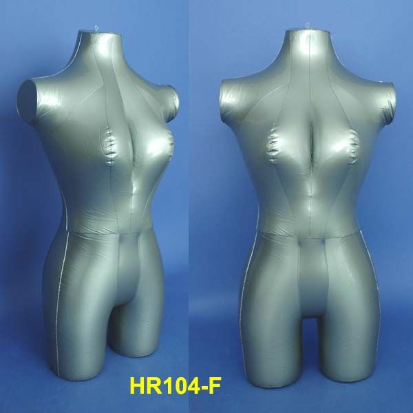 New Silver Female Inflatable Torso Mannequin with Stand  