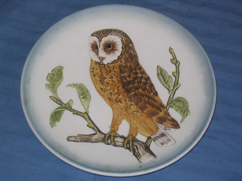 HAND PAINTED GOEBEL PLATE BARN OWL BIRD WILDLIFE  