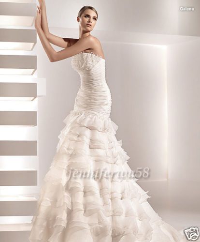 MULTY TIERED ORGANZA WEDDING EVENING GOWN 031#  