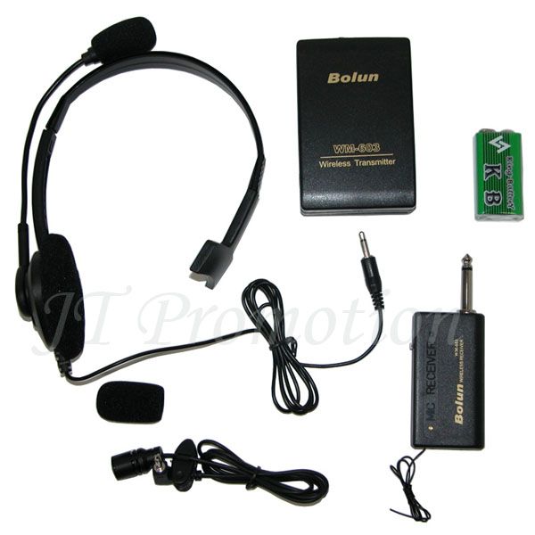 Wireless Pro FM Headset & Tie Clip Microphone WM 603  