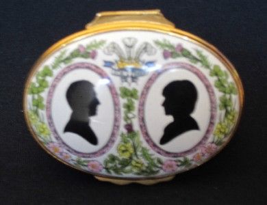 Bilston & Battersea Halcyon Days Enamel Box ENGLAND 1981 Charles 