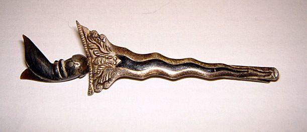 Victorian Silver Tie Pin Enameled Sword Design Thistle  