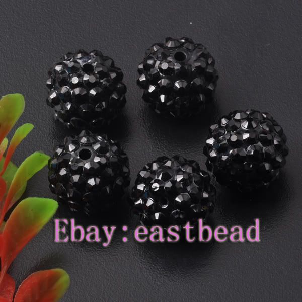 FREE SHIP 40pcs Gun Black Resin Crystal Spacer Beads ES7297 16mm 