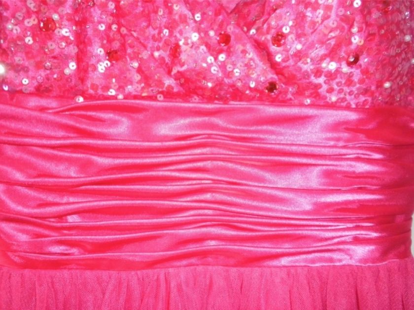 CITY TRIANGLES FUSCHIA SEQUIN TOP PROM/PARTY DRESS  