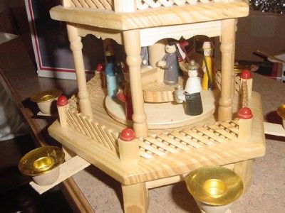 TIER CHRISTMAS Pyramid CAROUSEL NATIVITY WINDMILL heat activated 18 